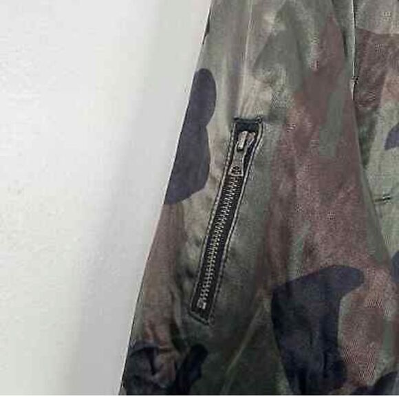 Anthropologie Marrakech Camo Satin Bomber Zip Up Jacket Sz XS - Picture 9 of 12